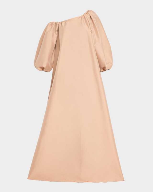 Nathalie Puff-Sleeve Off-The-Shoulder Gown
